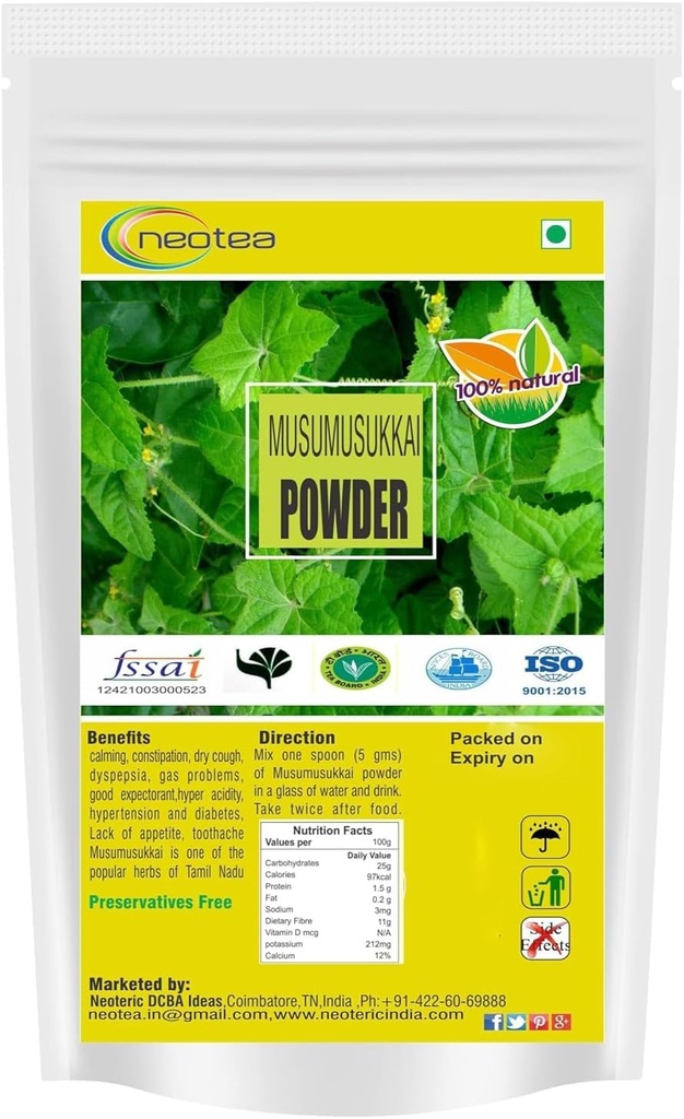 neotea Hør Musumusukkai Pulver • 124; Mukai Maderaspatana Pulver • 300 Gm Pack på 1 • 124; Natural Herbal Supplement • 124; Organisk og ikke-GMO • 124; Ayurvedic Wellness and Health Support