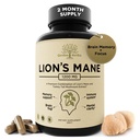 Lions Mane Support Kapsler med Tyrkiet Tail - Nootrop Brain Fog, Fokus, Hukommelse, Nerve Funktion, & immunsupport Supplement - Non- GMO 1200 Mg Lions Mane Mushroom Supplement, 120 Caps.