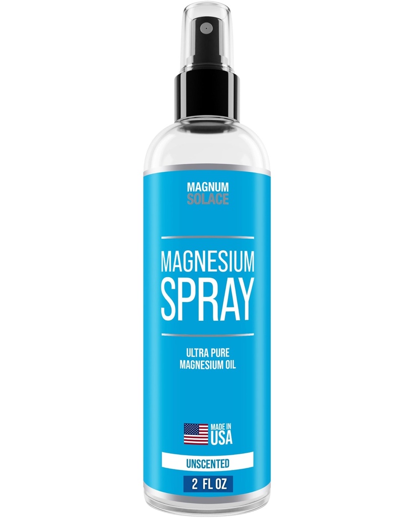 Magnesium Spray - USP Grade Pure Magnesium Oil Spray - Made in USA Siden 2008, 2 oz
