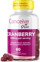 CONCEIVE PLUS Cranberry Gummies - 1000 mg Strength Cranberry Gummy Vitamin, Urinary Health, 60 Gummy Count, 30 dages forsyning