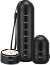 Zannaki Upgrade Large Metal Travel Pill Organizer, Vandtæt Ugentlig Pill Box, Portable Aluminum Alloy Pill Case Container, BPA Gratis 7 dag Daglig Medicin Organizer Holder for Vitamin, piller, tillæg