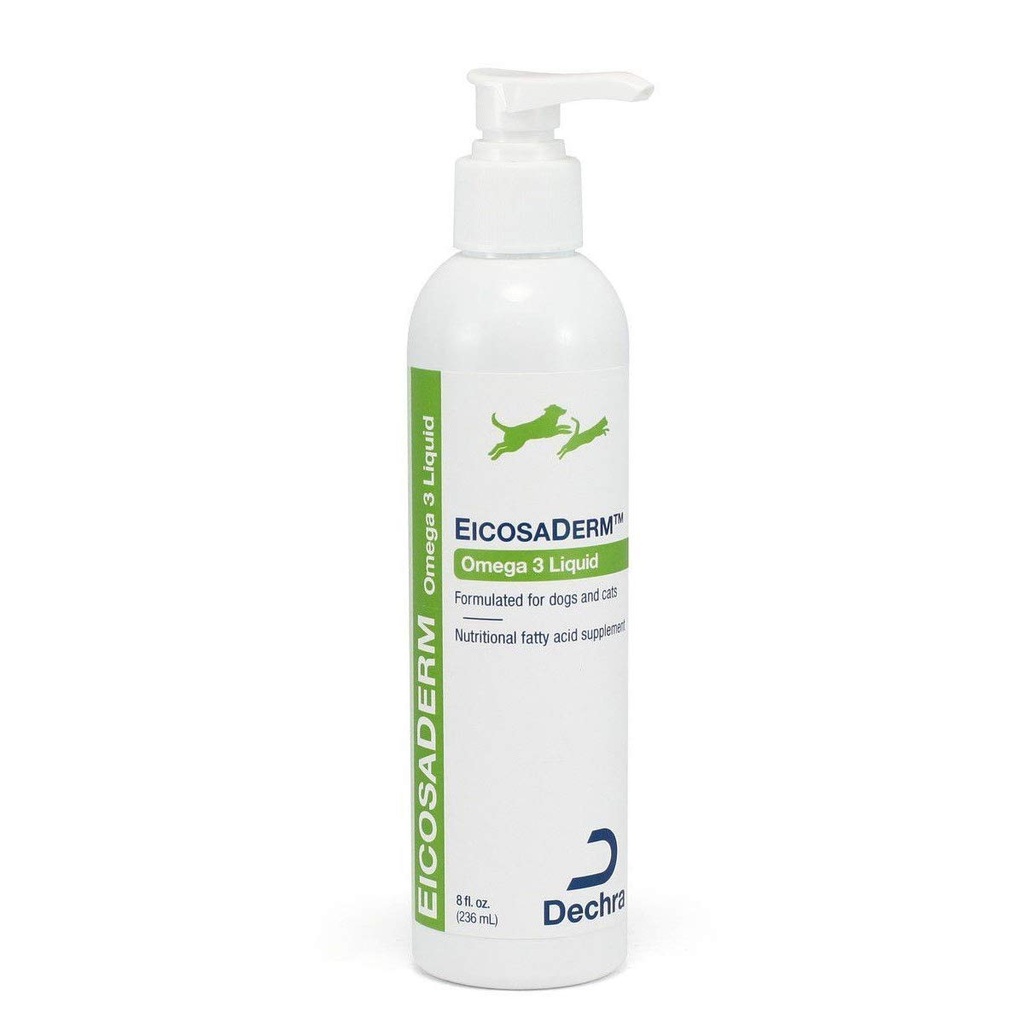 Dechra Eicosaderm Omega 3 Flydende til hunde og katte - Nutritional Fatty Acid Supplement, 8 Fl Oz (pakke med 1)