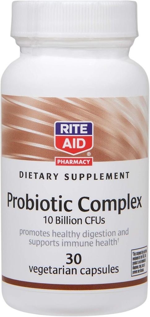 Rite Aid Kosttilskud Probiotisk Kompleks, 10 Millioner CFU 'er - 30 Vegetariske Kapsler