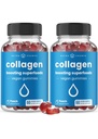 NutraChamps Collagen Boosting Gummies, Collagen Booster Gummy for Natural Collagen Production, Vegan Pectin Kosttilskud Chews for Women & Men, 60 Peach Gummies (pakke med 2)
