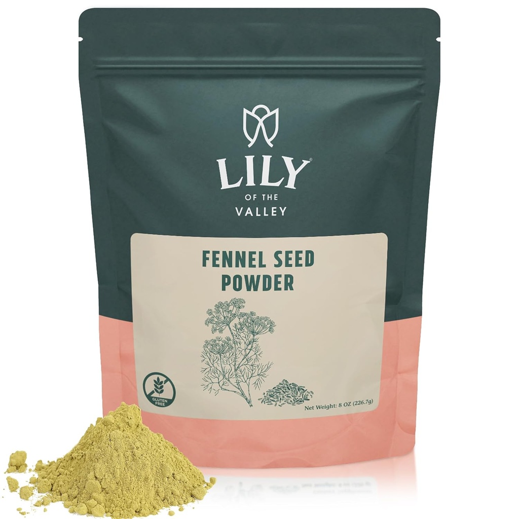 Lily of the Valley Fennel Seed Extract Powder - Great for madlavning, salater og te - 100% Raw Sourced fra Indien - Vegan & Gluten- Free - Pakket i resealable Pouch (8oz, 226g)