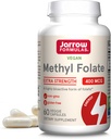 Jarrow Formulas Extra Strength Methyl Folate 400 mcg, Kosttilskud til cardiovaskulær og Neurologisk Health Support, 60 Veggie Capsules, 60 Day Supply