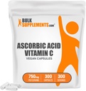 Bulkaddiments.com Ascorbic Acid Capsules (C-vitaminkapsler) - Vitamin til immuntilskud - Vegan - 1 Kapsel per servering - 10-måneders forsyning (300 Veg kapsler)