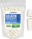 XPRS Nutra Størrelse 1 Tomme kapsler - 500 Tomme Gelatine kapsler - Pille gør det - Pure Bovin Pill Gel Caps til Do- It- Yourself Kosttilskud (hvid)