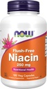 Niacin, FLUSH GRATIS 250 mg, 180 Caps by Now Foods (pakning med 3)
