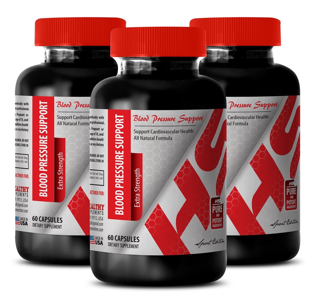 Energi Vitamin supplement til kvinder - Blodtrykssupport - Ekstra styrke - Energi Boost supplement mænd - 3 flasker (180 kapsler)