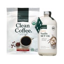 Natural Force Organic Clean Coffee + Creamy Vanilla MCT Oil Bundle - Formlet MCT Creamer & Mold & Mycotoksin Free Coffee - Non-GMO, Keto, Paleo, og Vegan - 12 Oz Bag og 16 Oz Glass Flaske