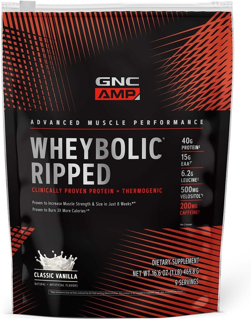 GNC AMP Wheybolc Ripped - Classic Vanilla (9 Servere)