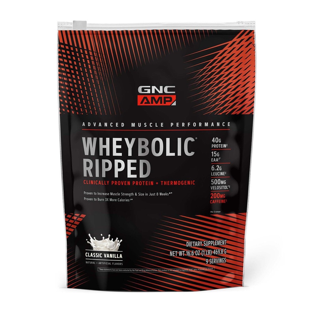 GNC AMP Wheybolc Ripped - Classic Vanilla (9 Servere)