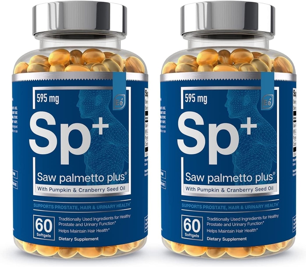Essential Elements Saw Palmetto Plus - Prostata sundhed supplement til mænd med græskar og tranebær Seed Oil Note 124; Understøtter Brege og urinveje 120 Softgels