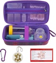 MGZNMTY rejse bæretaske Kompatibel med Astma Inhaler plads til voksne og børn, Masker, Inhaler Holder med Astma Alert Tag og Medical Card, Carabiner (Kun tilfældet) (Galaxy)