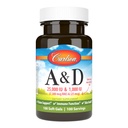 Carlson - A & D, 25000 IE (7500 mcg RAE) Vitamin A, 1000 IE (25 mcg) D vitamin, Vision Support, Skin Health, 100 Softgels