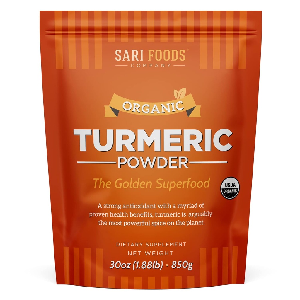 Økologisk gurkemeje pulver w / Curcumin pulver, 30 oz / 850g