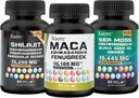 Bundle of Sea Moss, Shilajit, Maca, Black Seed Oil, Ashwagandha, Ginger, Shilajit, Rhodiola Rosea, Panax Ginseng, Maca Root, Fenugreek, Trifibranol100X, Alt i 1 tillæg (1 pakke)