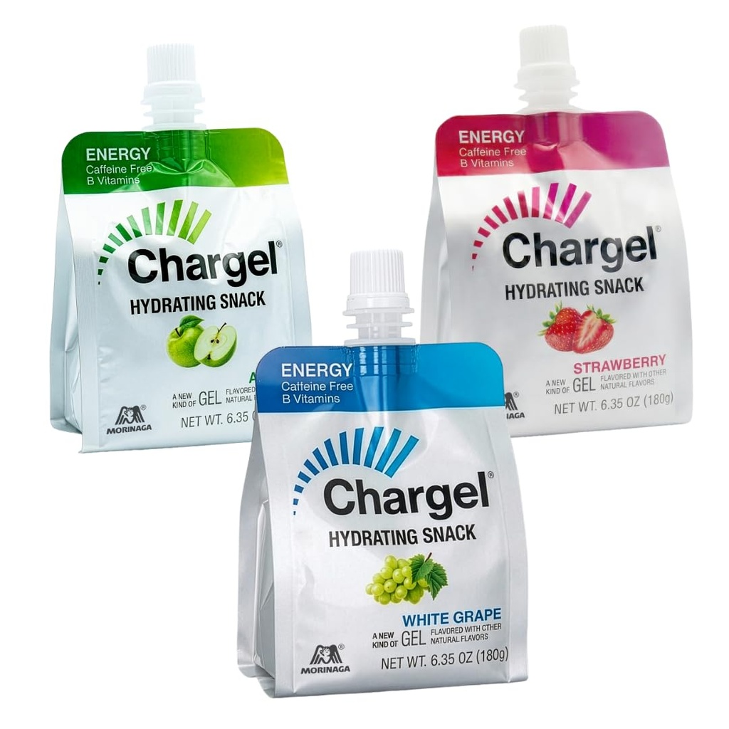 Chargel Variety Værdi, Kaffe- Gratis Instant Energy Gel Running, Cykling, Workout, Vandreture Essentials for Kvinder & Mænd, Gaver til løbere - Carbs Vitaminer, Gluten Free - Pack of 18 Gels - 6.35oz Hver
