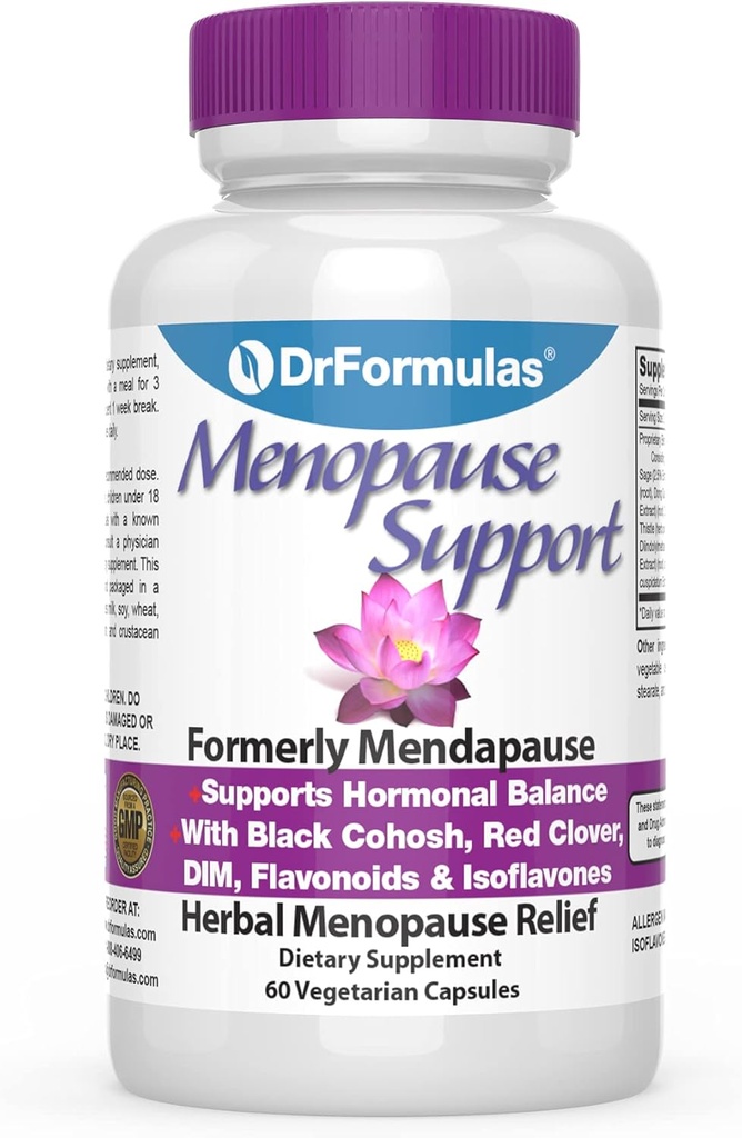 DrFormulas Menopause Supplement til Hot Flashs, Night Sweats Relief, og støtte med DIM, Black Cohosh, Dong Quai (60 vegetariske kapsler)