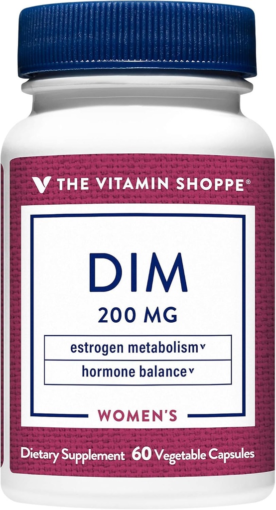 Vitamin Shoppe DIM med BioPerine - Understøtter Hormonbalance & Østrogen Metabolisme - 200 MG (60 vegetariske kapsler)