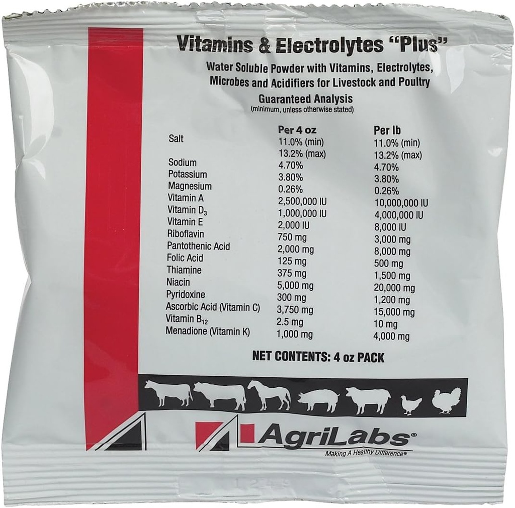 Vitaminer og elektrolyter Plus fra Agrilabs