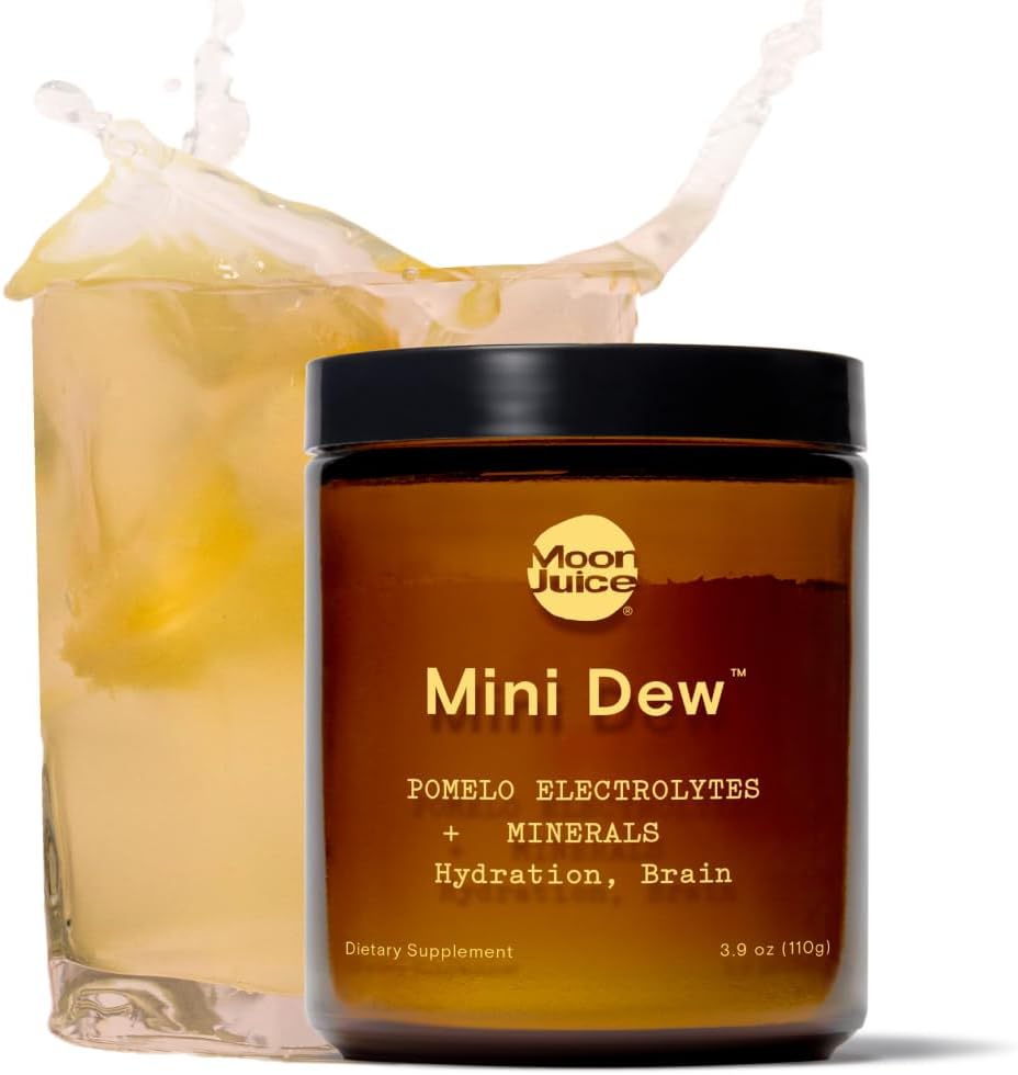 Moon Juice Mini Dew Electrolytes Powder - Sukker Free Minerals & Electrolyte Hydration Powder for Instant Hydration & Brain Support - Magnesium, Calcium, Kalium, Pink Salt, Pomelo, 30 Servering