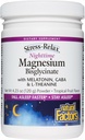 Naturlige faktorer Stress- Relax Nighttime Magnesium Bisglycinate - Understøtter søvn og afslapning * - med Melatonin, L- Theanine & GABA - Tropical Flavor - 4.23 oz