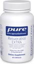 Ren indkapsling Resveratrol EXTRA - 100 mg Trans- Resveratrol - For Sund Cellulær og cardiovaskulær funktion * - Antioxidanter supplement - Non- GMO & Gluten Free - 60 kapsler