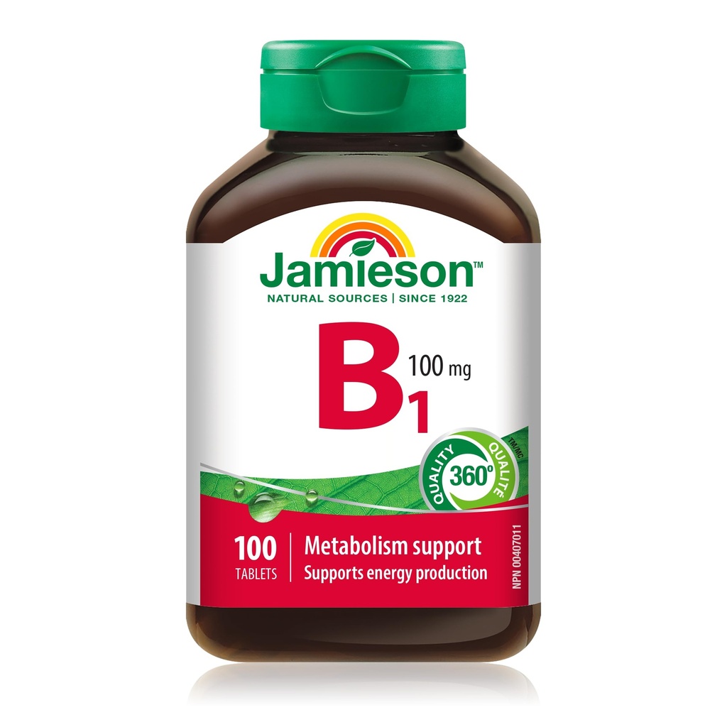 Jamieson Vitamin B1 (Thiamin) 100 mg, 100 tabletter
