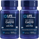 Life Extension Super Ubiquinol CoQ10 med PQQ, CoQ10, PQQ, shilajit, Heart Health, Cellular Energy Support, 8X Better Absorption, Gluten- Free, 100 mg, 30 softgel (Pack of 2)