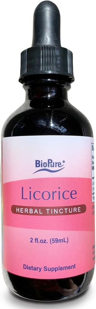 BioPure Licorice Tincture – Potent Botanical Extract of Licorice Root, an Herbal Adaptogen That Soothes Throat and Supports Upper Respiratory, Immune, and gastrointestinal System Function – 2 fl oz