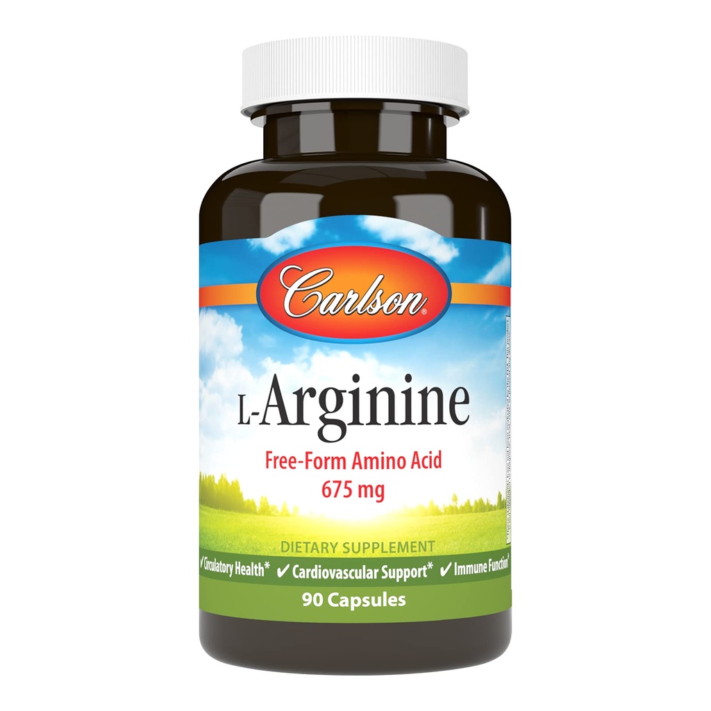 Carlson - L- arginin, 675 mg, fremmer sund kredsløb og kardiovaskulær system, 90 kapsler