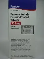 Ferrosulfate 324mg Enteric- coated Red Tablets 100count