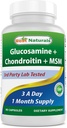 Bedste Naturals, Glucosamin Chondroitin MSM Kosttilskud, 2600 mg per servering, 90 kapsler (90 greve (pakke med 1))