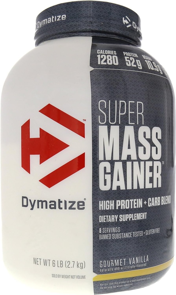 Dymatize Super Mass Gainer, Gourmet Vanilla, 6 Pund