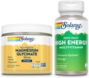 SOLARAY Magnesium Glycinat Powder 350 mg og High Energy Multivitamin Bundle - Chelated Magnesium og en gang daglig Multi - Knoglesundhed, muskel, hjerte og immunforsvar, 60- dag garanti, 6oz / 60ct