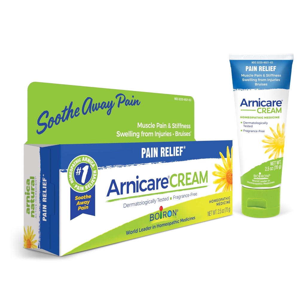 Boiron Arnicare Cream til fælles smerter, muskelsmerter, hævelse, ømhed, Stifhed, og blå mærker - hurtig Absorbing og parfume-fri - 2,5 oz