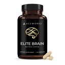 Elite Brain - Nootrop supplement til fokus, hukommelse & mental Clarity - ALCAR, Lions Mane, ALA, L-Theanin, vitamin B Complex - Natural Energy, Caffe- Free (60 kapsler)