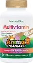 NaturesPlus Animal Parade Gold Children 's Multivitamin - Assorted Cherry, Orange & Grape Flavors - 120 Animal- Shaped Chewable Tablets, Pack of 3 - Vegan, Gluten Free - 180 Total Servering