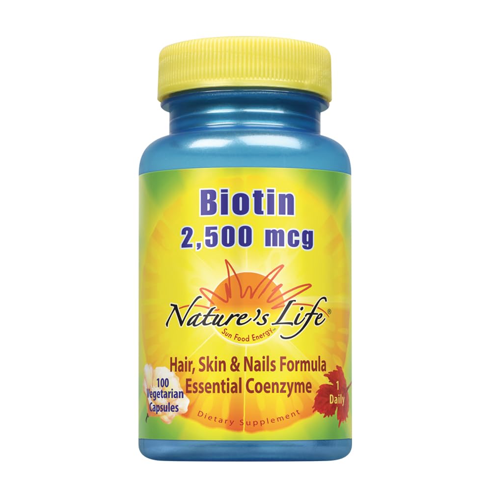 Nature 's Life Biotin 2500mcg- 124; Sund hår, hud, negle & Metabolisme Support