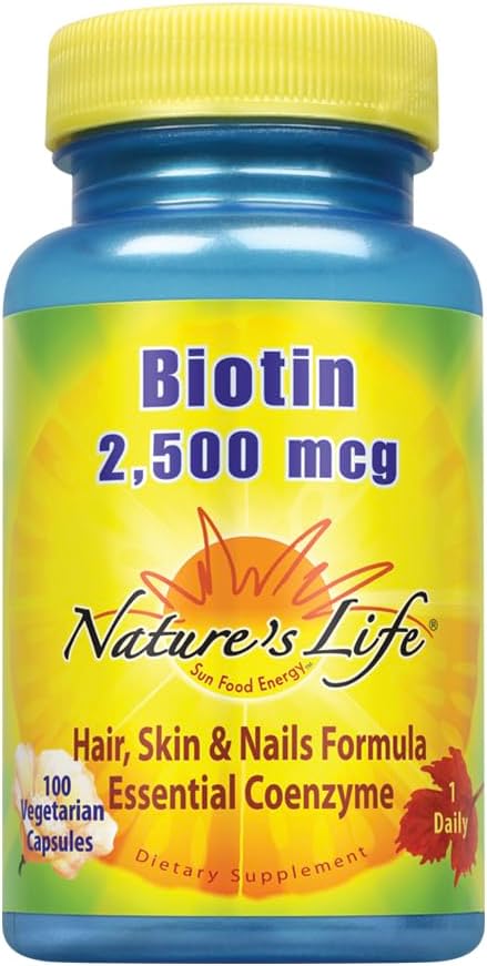 Nature 's Life Biotin 2500mcg- 124; Sund hår, hud, negle & Metabolisme Support