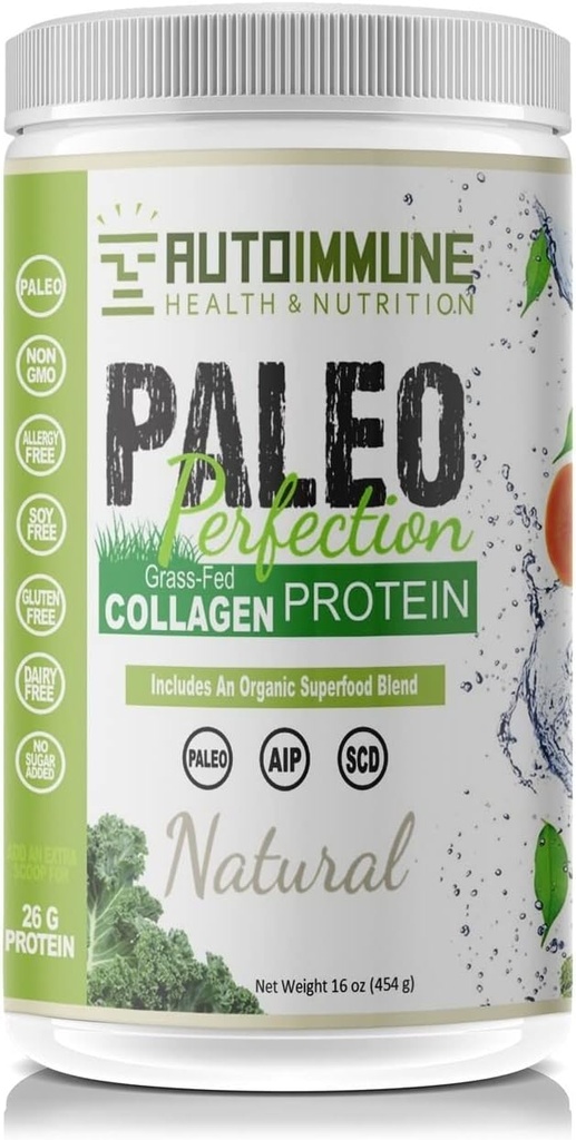 Paleo Protein Powder (Paleo Perfection), Grass- Fed Beef Collagen, Autoimmun Protocol (AIP), Keto, Specifik Kulhydrat (SCD), Compliant / Legal - Natural (1 LB, 30 Servere)
