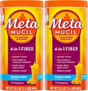 Metamucil, Daily Psyllium Husk Powder Supplement, Sugar- Free Powder, 4- in-1 Fiber til fordøjelsessygdomme, Orange Smaget Drik, 114 teskefulde, 1,4 Pound (pakke med 2)