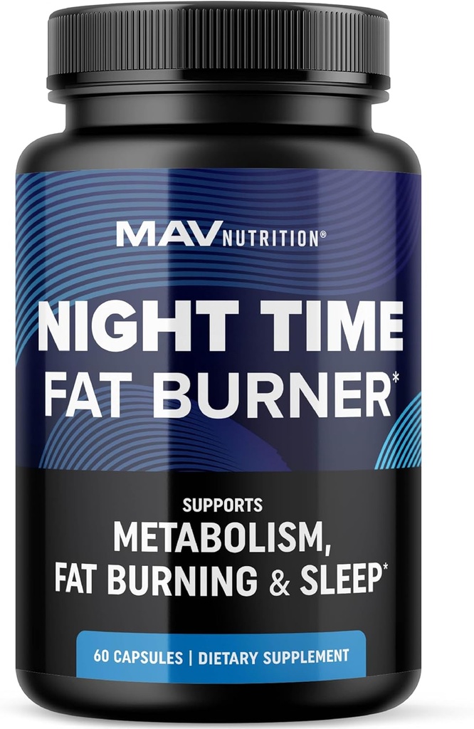 Night Time Fat Burner for Weight Loss Support & Sleep Aid | Appetite Suppressant, Carb Blocker, Nighttime Metabolism Booster for Stomach Fat Burner & Night Shred with Melatonin | Non-GMO, Vegan 60ct