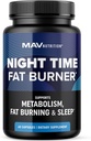 Natlige tid Fat Burner for vægttab støtte & dvalestøtte; Appetite Suppressant, Carb Blocker, Nighttime Metabolisme Booster for Mave Fat Burner & nat Shred med Melatonin Budding124; Non- GMO, Vegan 60ct