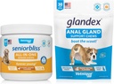 VETNIQUE Seniorsabs All- in- One Multivitamin Chews for Senior Dogs (60ct) & Glanddex Anal Gland Support Peanut Butter Soft Chews for Dogs (30ct) Bundle