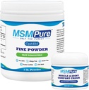 KALA SUNDHED MSMPure Fine Powder 1lb og Muscle & Joint Cream 2oz Bundle