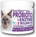 Total Digest ™ Feline Probiotika og enzymer, All- Natural fordøjelsessystem Kosttilskud Formel for katte (120 Servere)