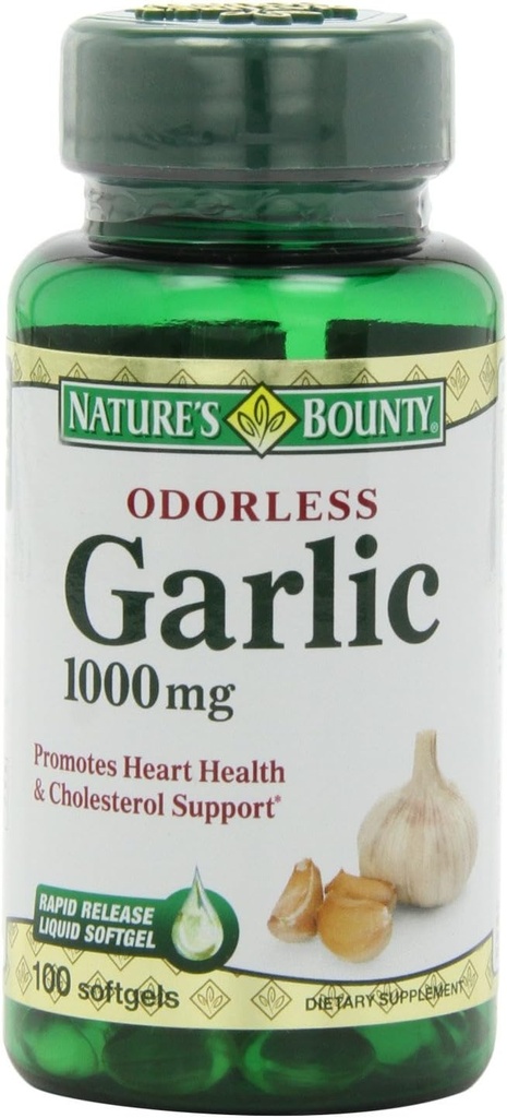 Nature 's Bounty Hvidløg Extract 1000 mg, 100 Rapid Release Softels (pakke med 6)